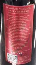Afbeelding in Gallery-weergave laden, Rode Wijn De Amuri Vecchio hand made in Italy / 0,75Lt