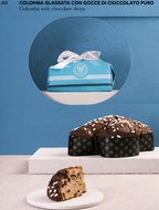 BERIJPTE COLOMBA MET DONKERE CHOCOLADE DRUPPELINGEN (1KG)OF(500GR)