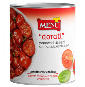 Italiaanse Kerstomaatjes met basilicum. ¨Dorati ¨800 gr doos  6 stuks